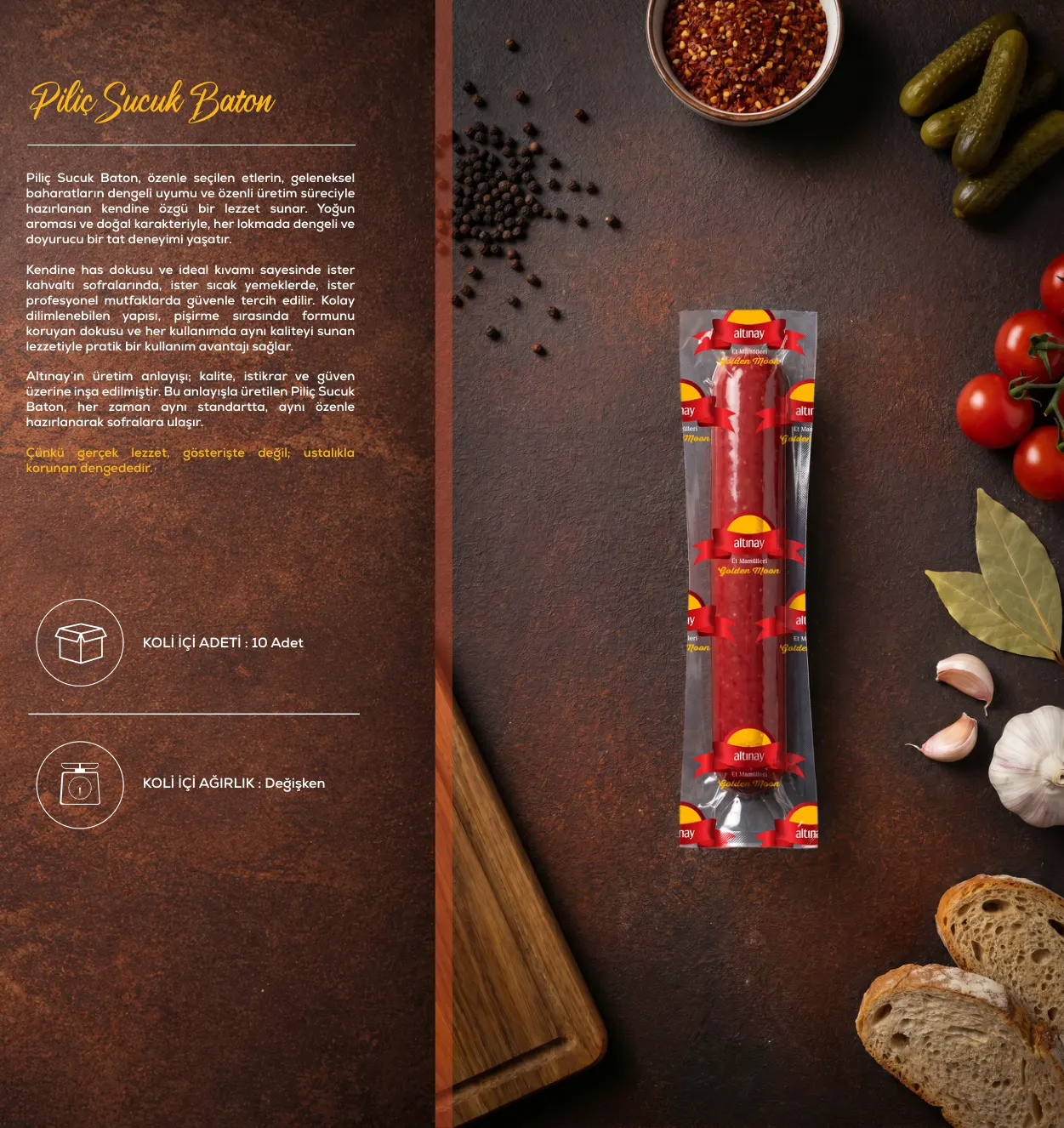 Piliç Sucuk Baton Golden Moon katalog sayfası