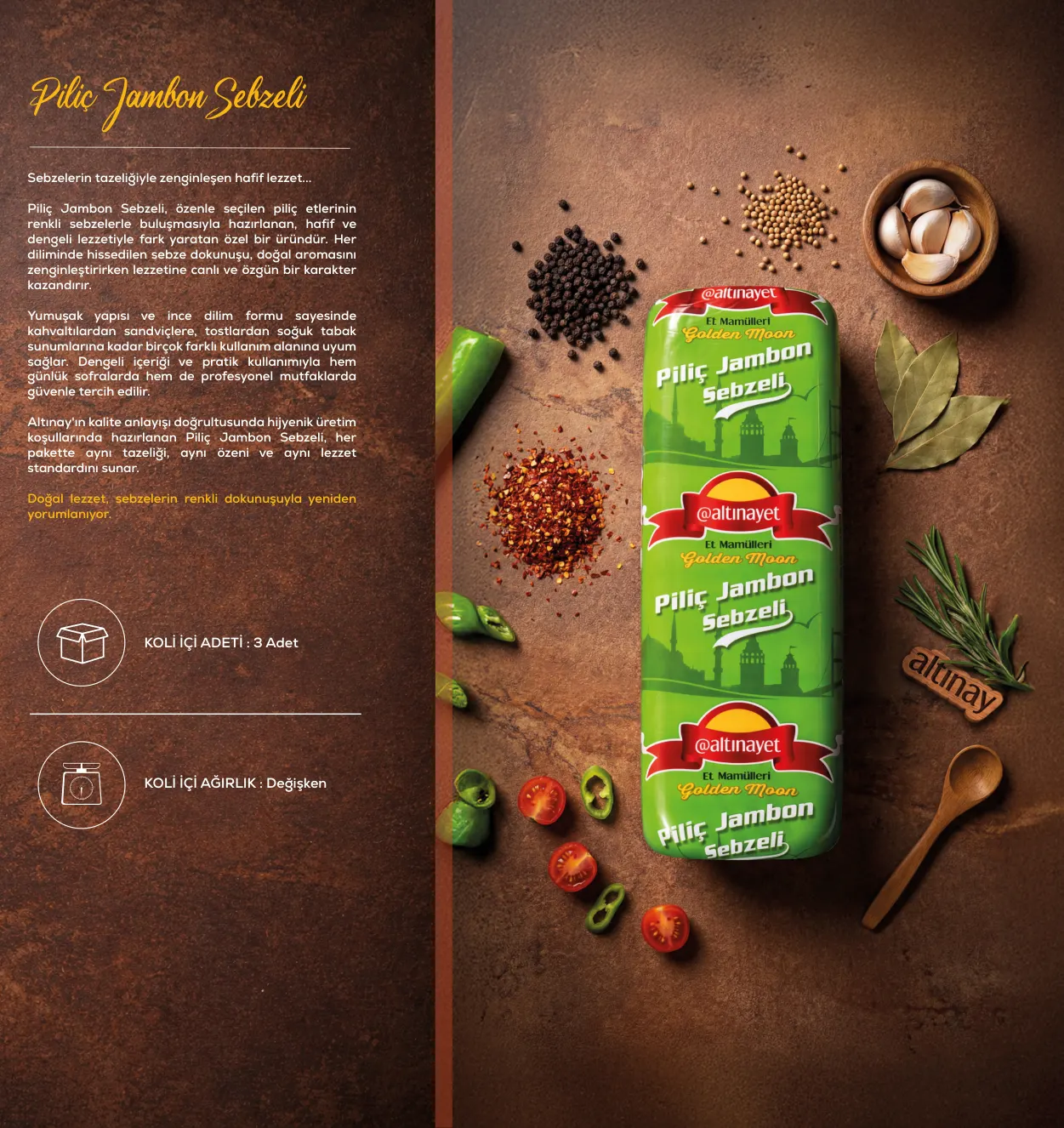 Piliç Jambon Sebzeli Golden Moon katalog sayfası